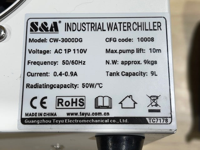 ❄️ CW-3000 Water Chiller for PwnCNC Spindle Kits & Systems